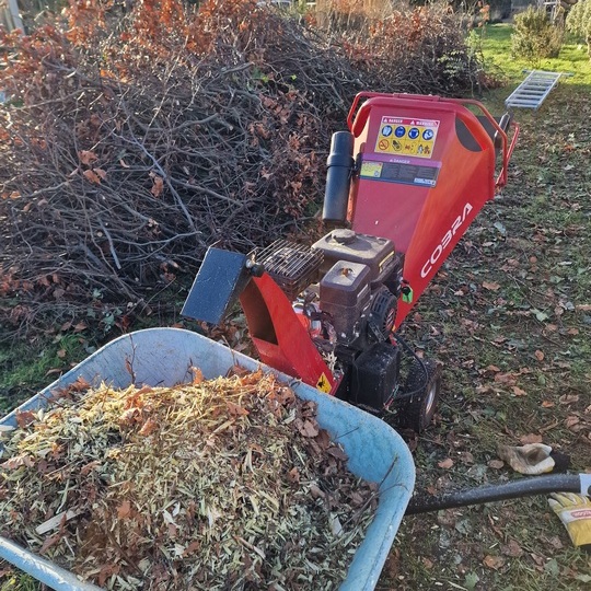 making mulch from garden waste