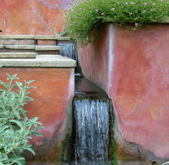 A formal water rill and fall